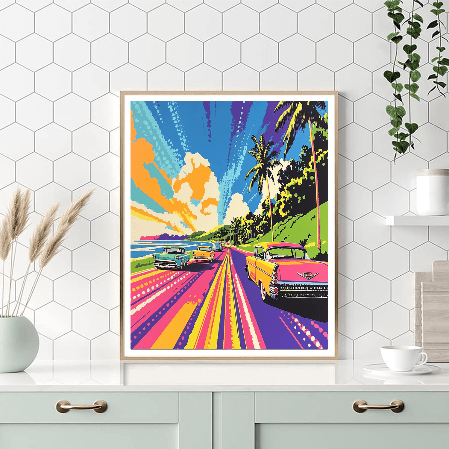 Roy Lichtenstein Inspired Vintage Road Trip  Paint By Numbers Kits