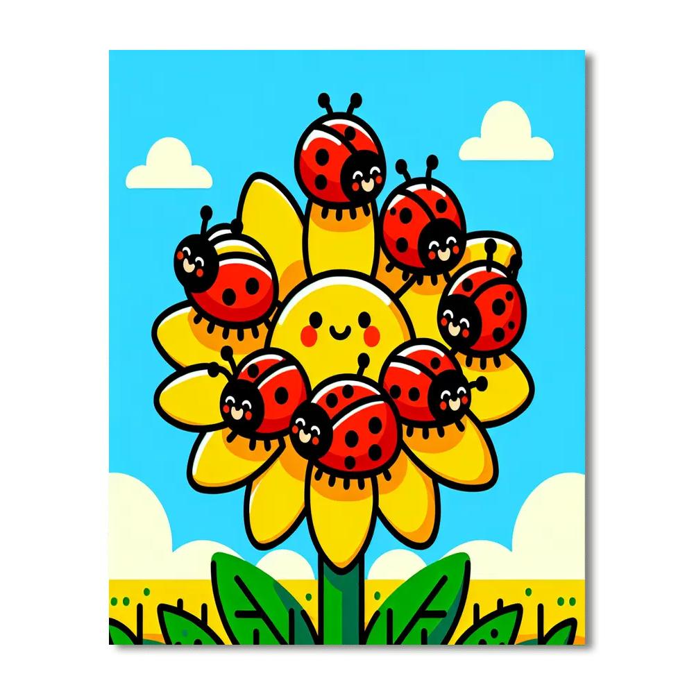 Cheerful Ladybugs Number Painting