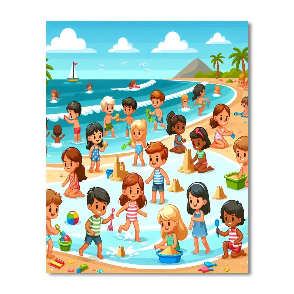Energetic Beach Party Paint By Numbers Kits