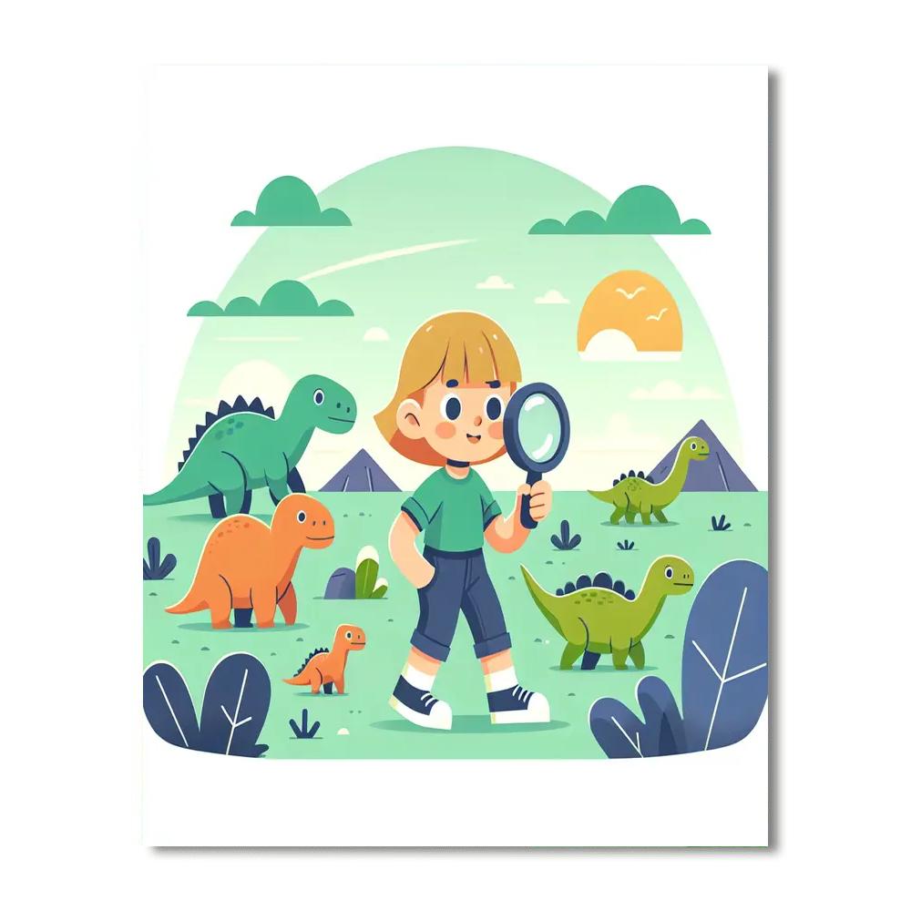 Dinosaur Explorer Journey Paint By Numbers Art