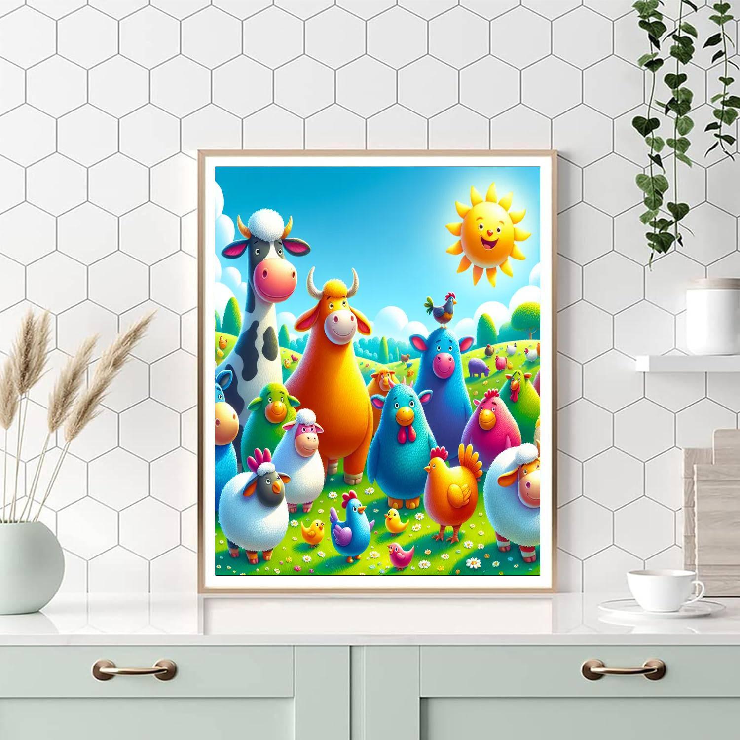 Whimsical Farmyard Fantasy Number Painting