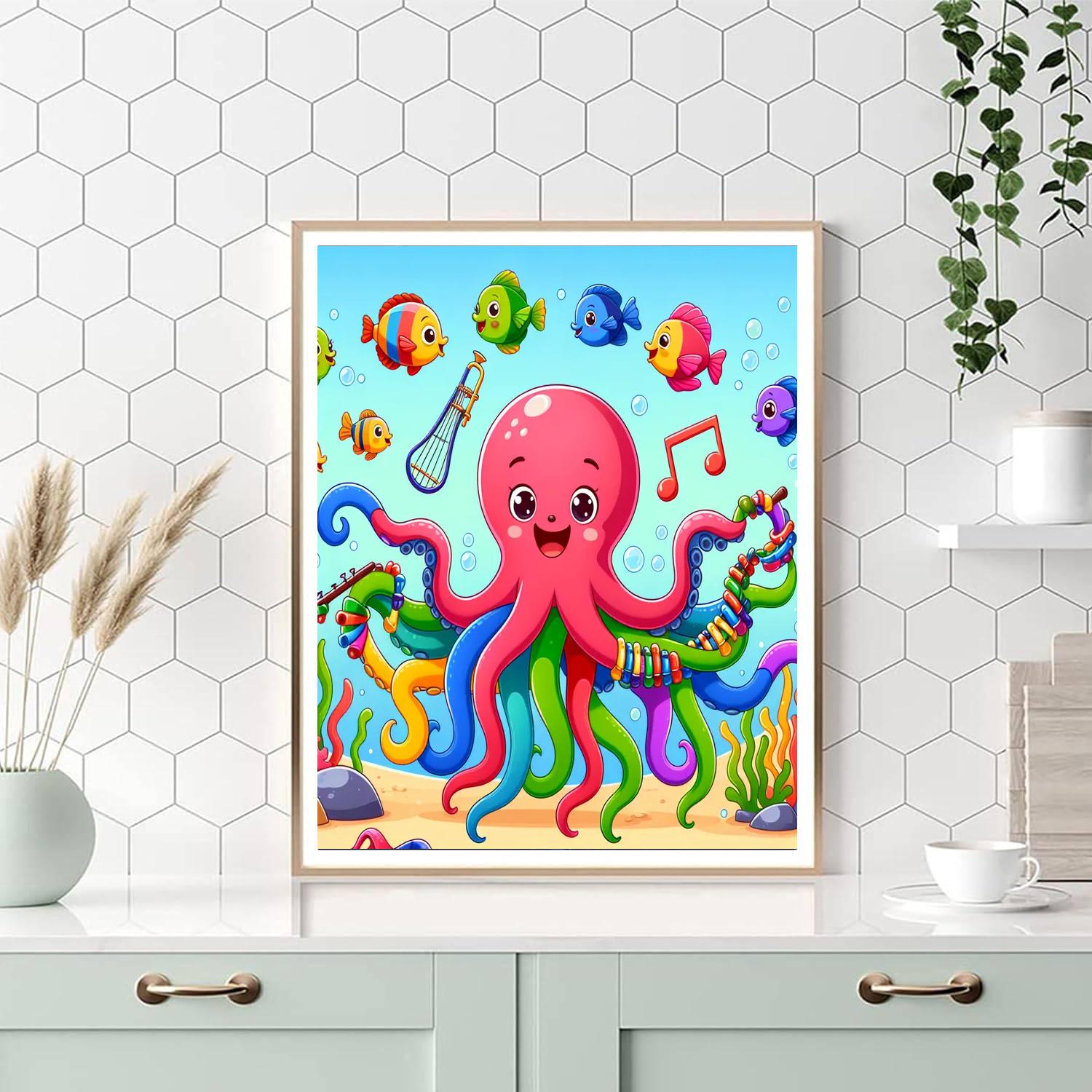 Friendly Octopus Orchestra Paint By Color