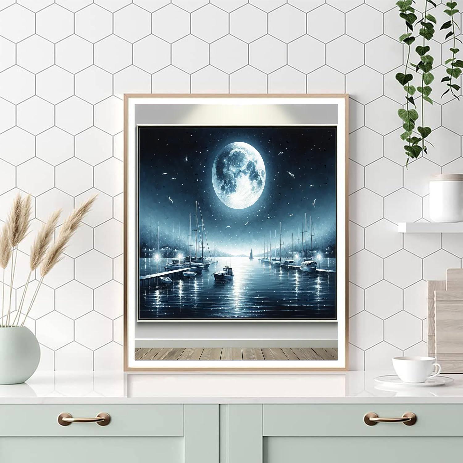 Mystical Moonlit Harbor DIY Paint By Numbers