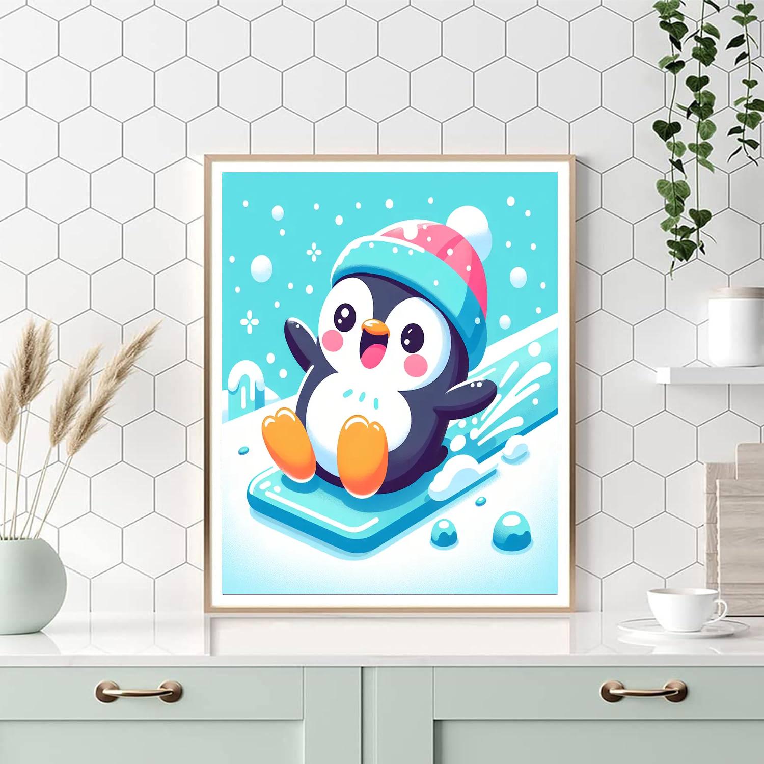 Funky Little Penguin Paint By Numbers Art