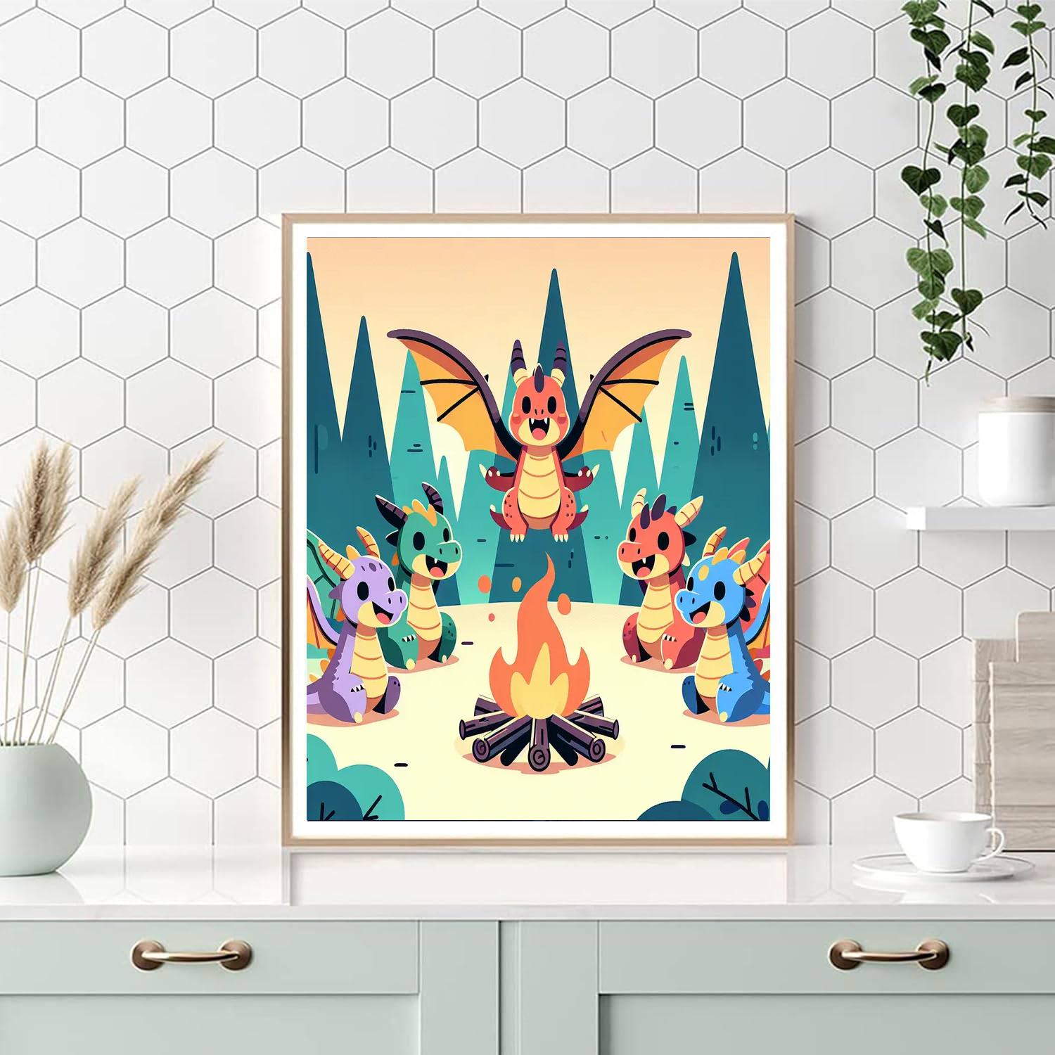 Dazzling Dragon Party Number Painting