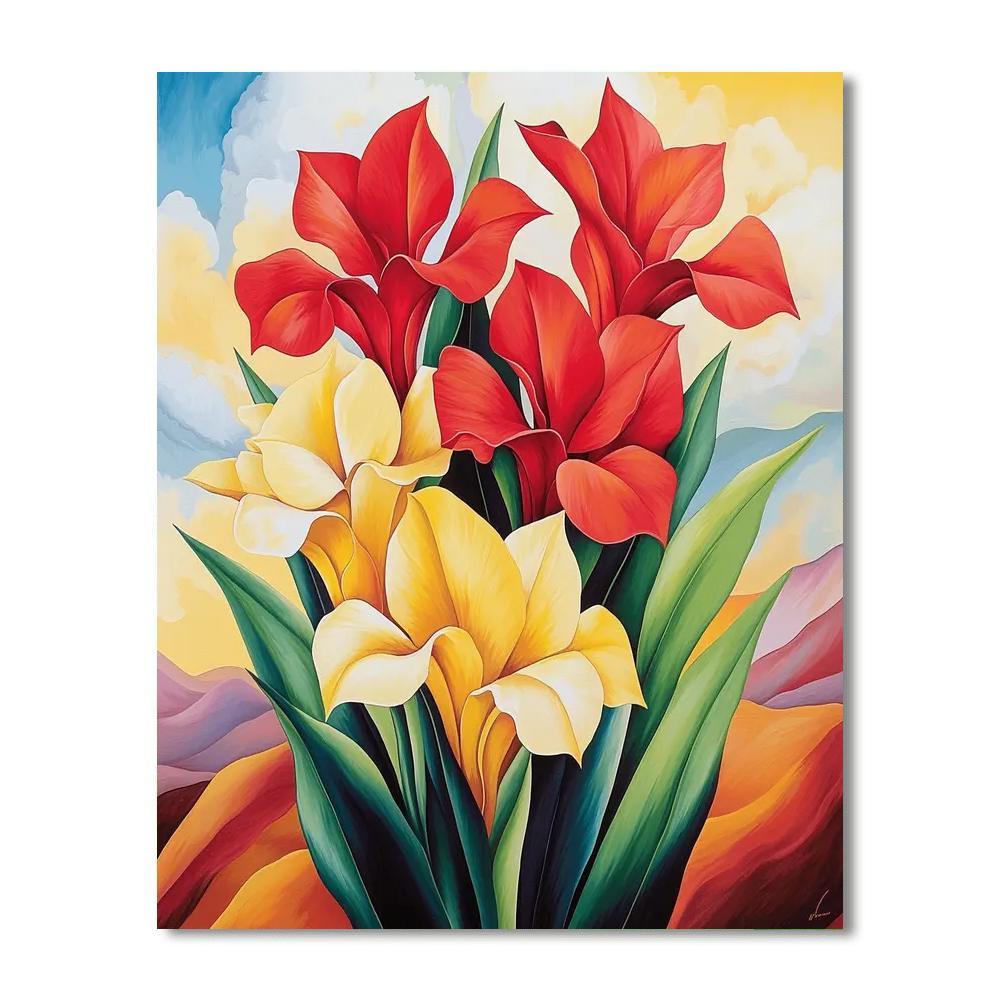 O'Keeffe Inspired Charming Desert Blooms  Painting By Numbers Kit