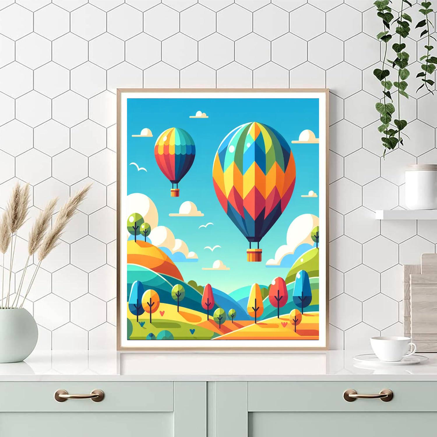 Adventurous Air Balloon Ride Number Painting