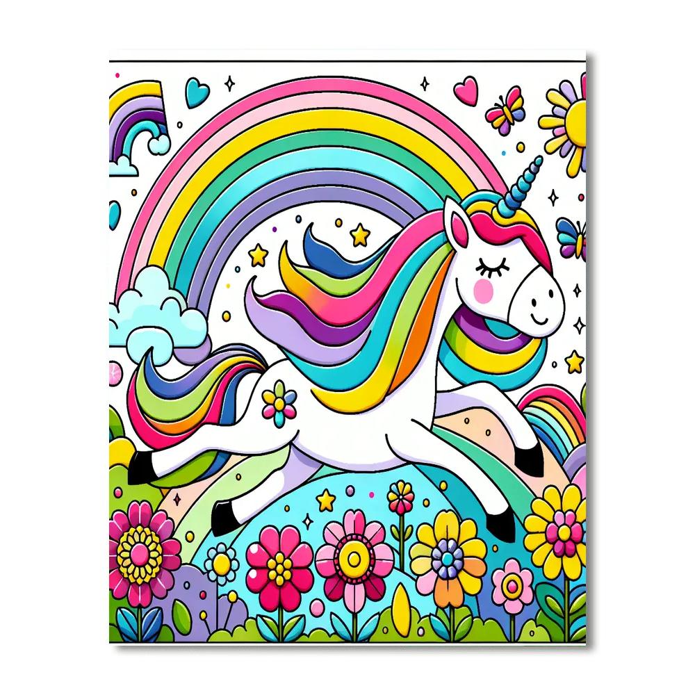 Friendly Magical Unicorn Numbered Painting Kits
