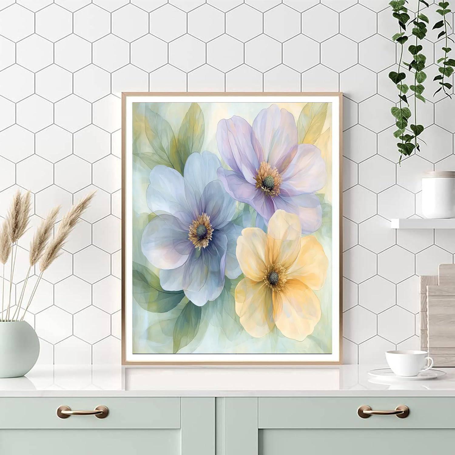 Leonardo Da Vinci Inspired Translucent Flora  Paint By Number