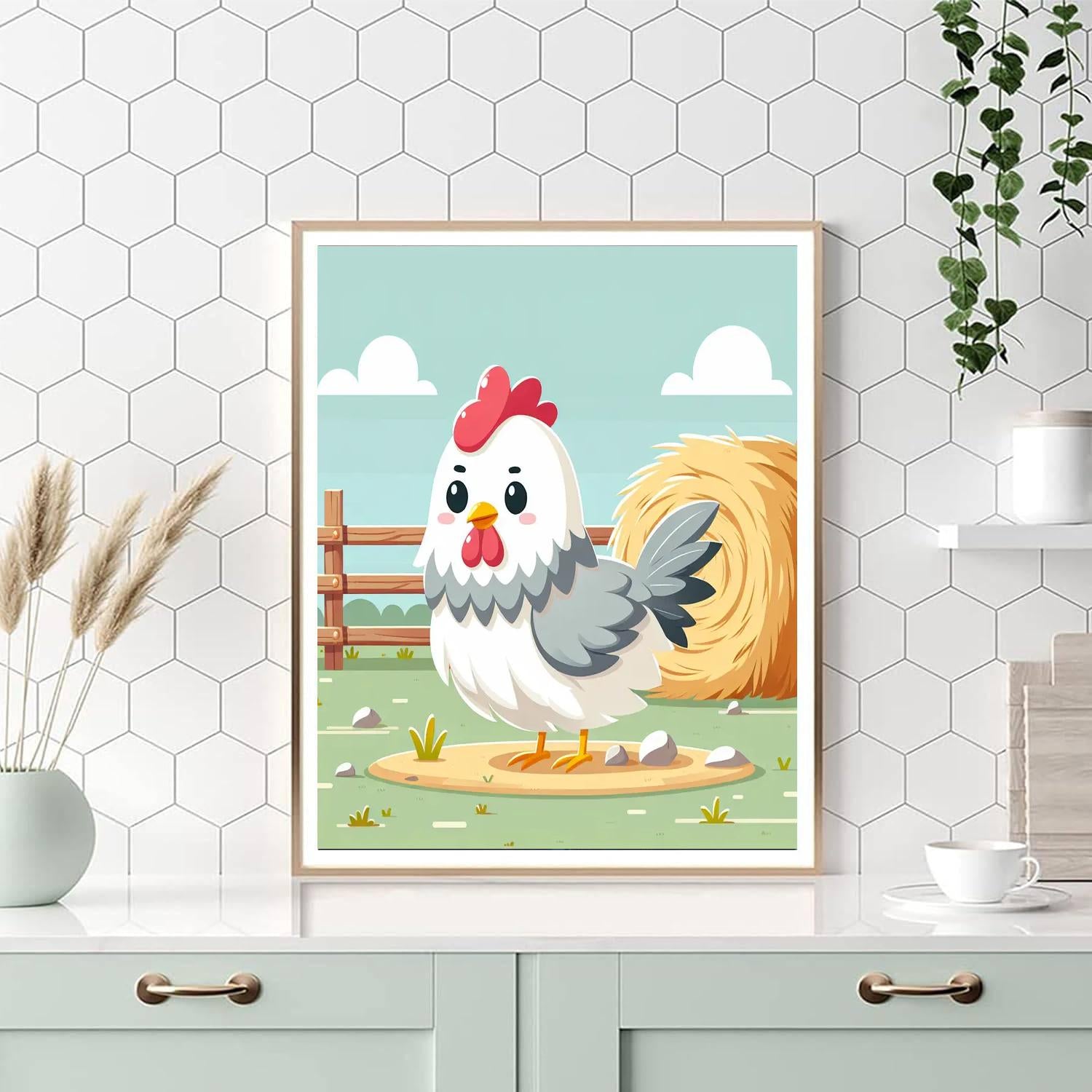 Silly Silkie Chicken Paint By Numbers Art
