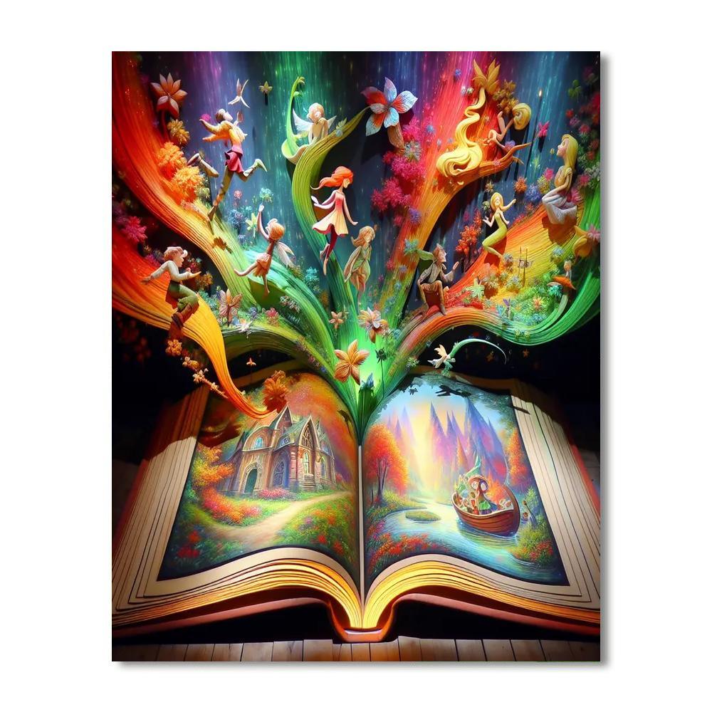 Charming Fairy Tale Book Painting Number Kit