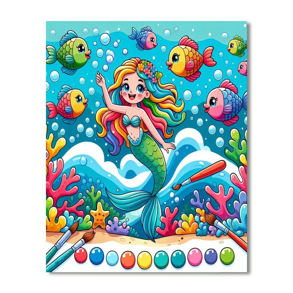 Mermaid Kingdom Paint By Numbers Art