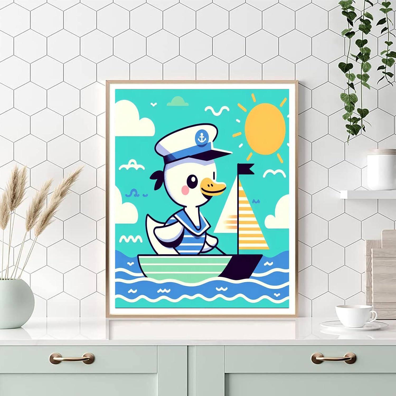 Sailing On The Seas With Captain Duck Paint By Number