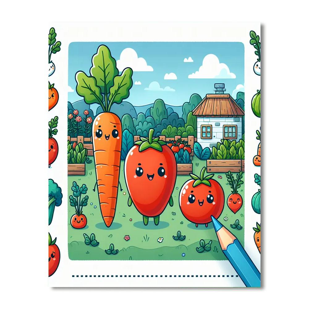 Vibrant Veggie Village Numbered Painting Kits