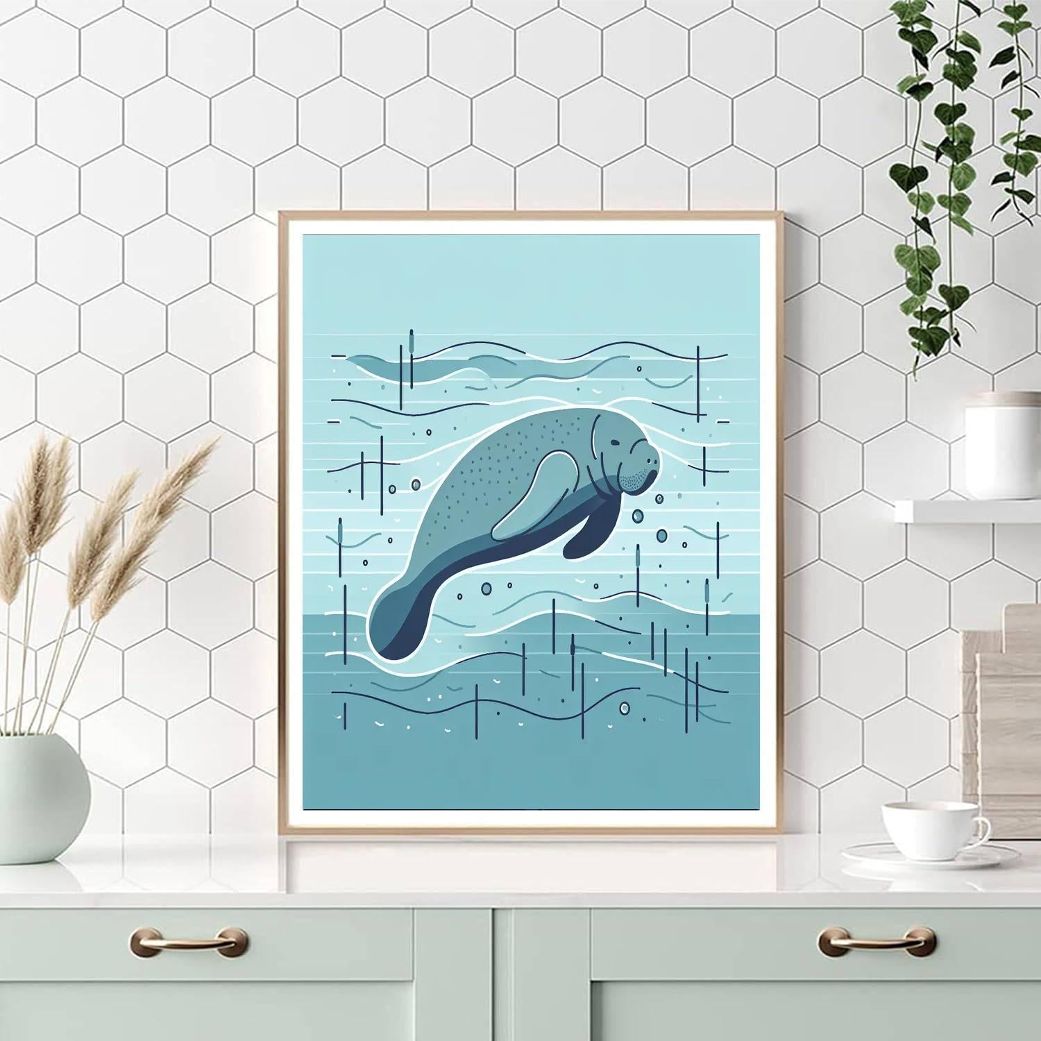 Merry Manatee Paint By Numbers Art