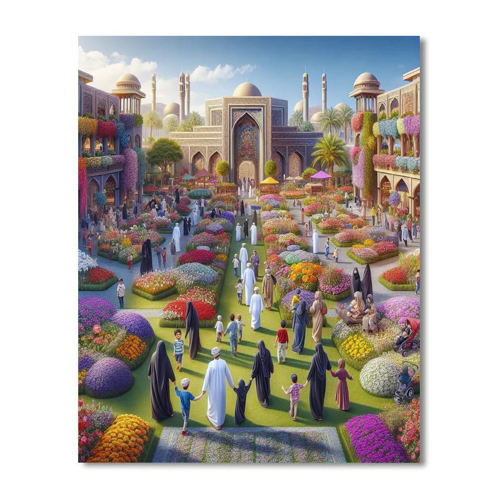 Oman Flower Festival Number Painting