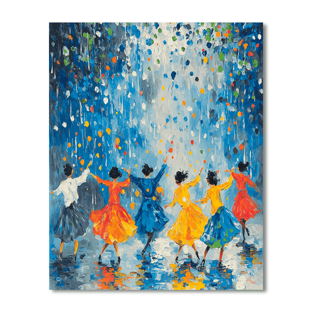 Renoir Inspired Dancing in the Rain - DIY Painting By Numbers Kit