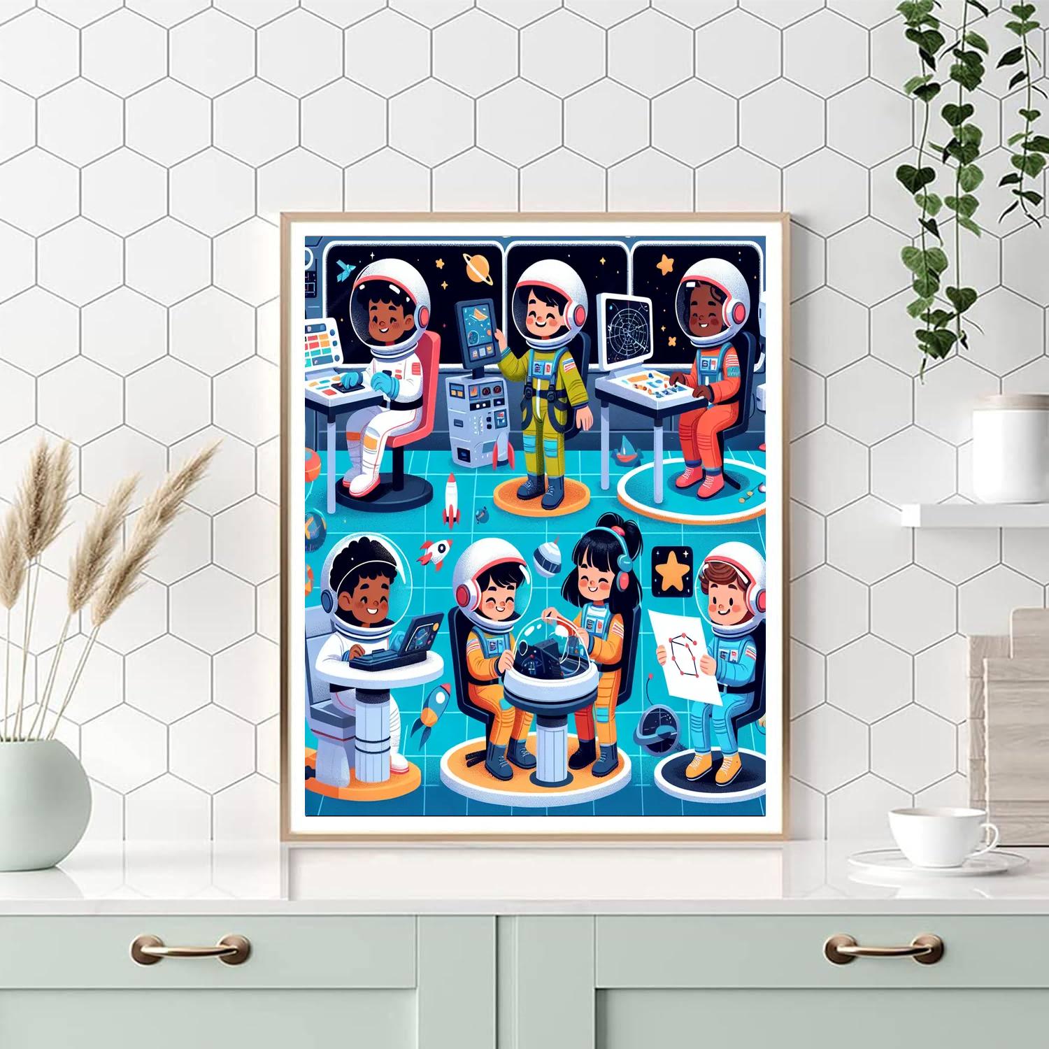 Astronauts In Training Number Painting