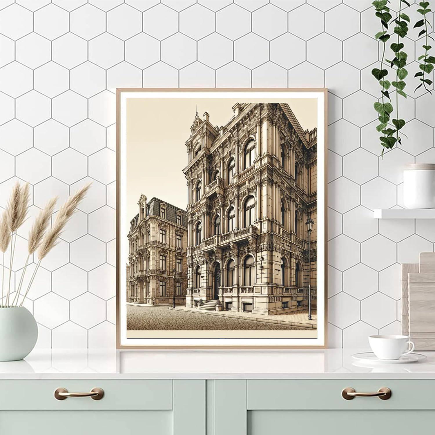 Classic European Architecture DIY Paint By Numbers