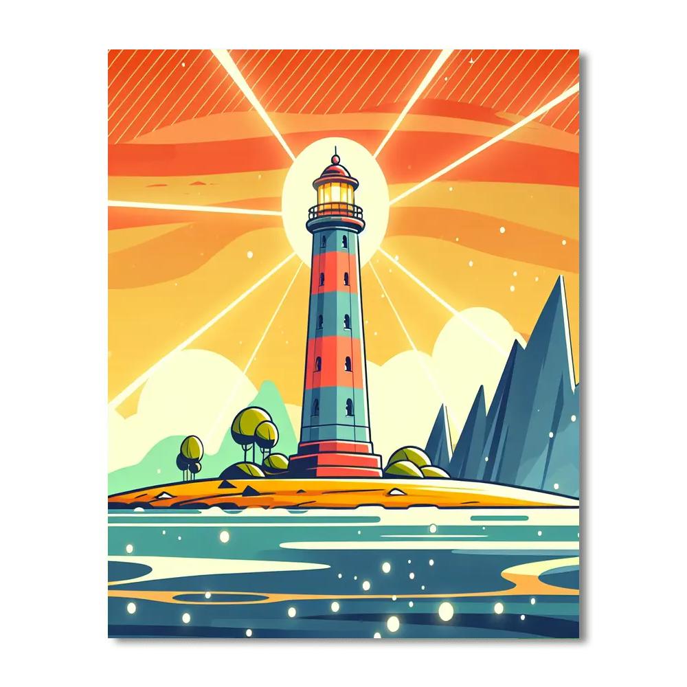 Luminous Lighthouse Lookout Painting Number Kit