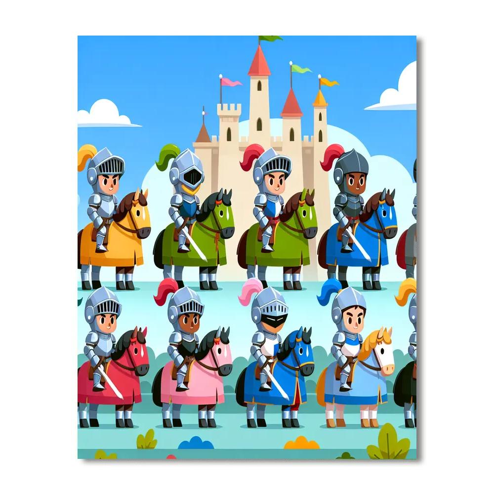 Friendly Knights Paint By Numbers Art