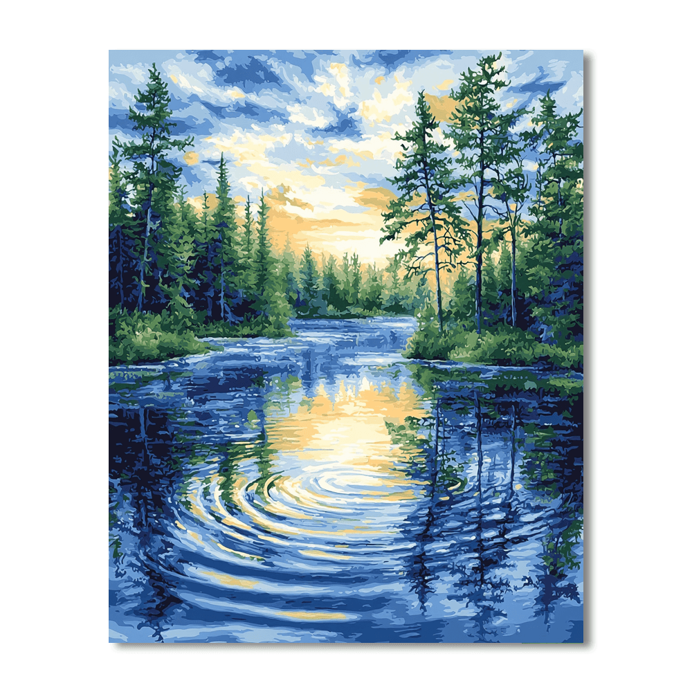 Claude Monet Inspired Elegant Reflection  Paint By Numbers