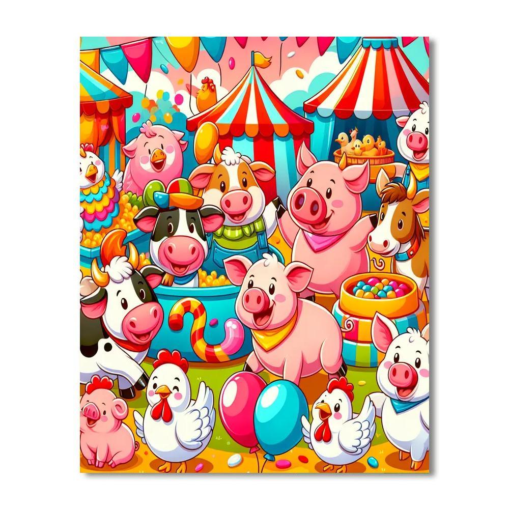 Sunny Farmyard Festival Paint By Number