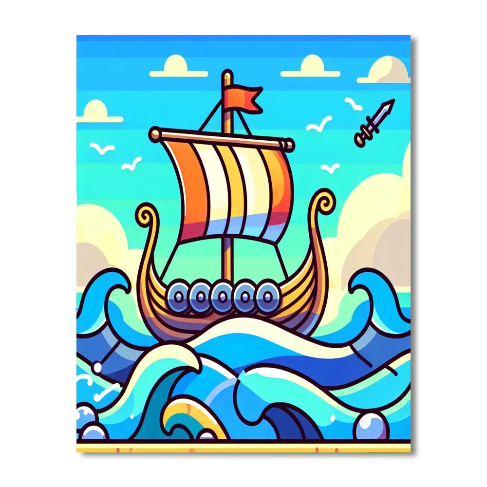 Brave Viking Voyage Painting Number Kit