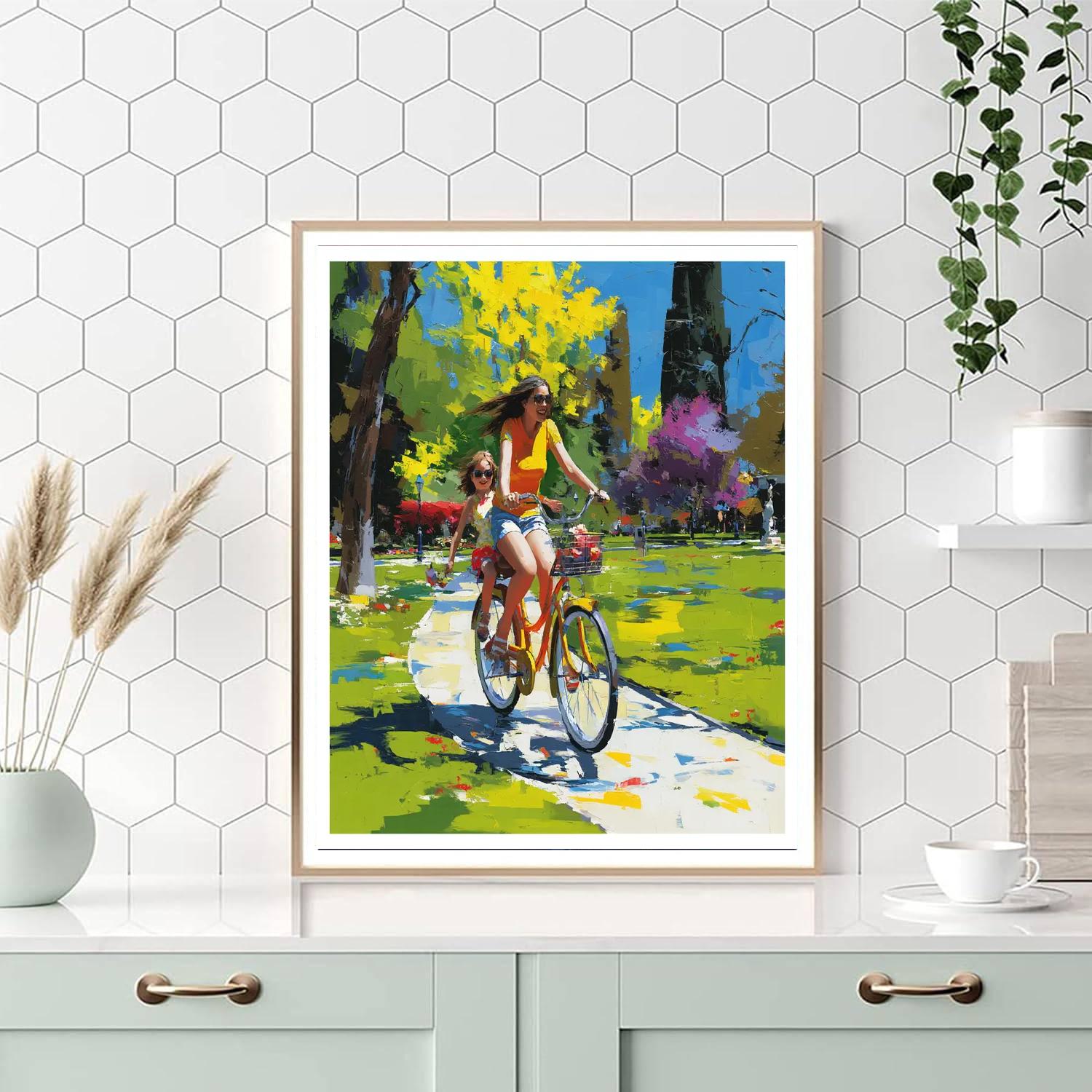 Joyful Family Bike Ride Paint By Numbers Kits