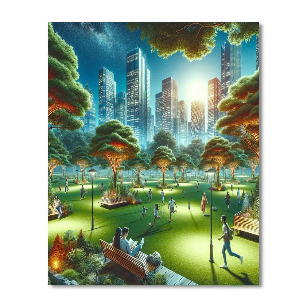 Chic Urban Park Painting Number Kit