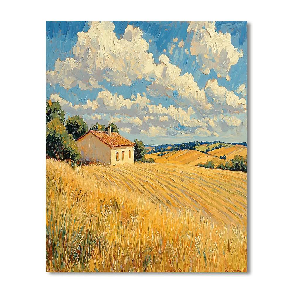 Paul Cézanne Inspired Serenade Of Rolling Fields  Paint By Numbers Art