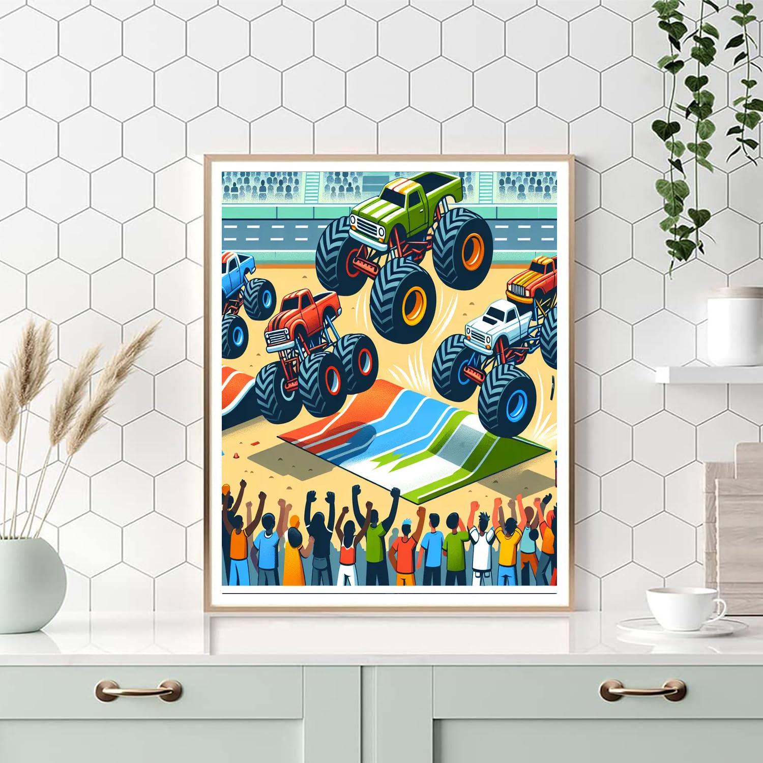 Monster Truck Mania DIY Paint By Numbers