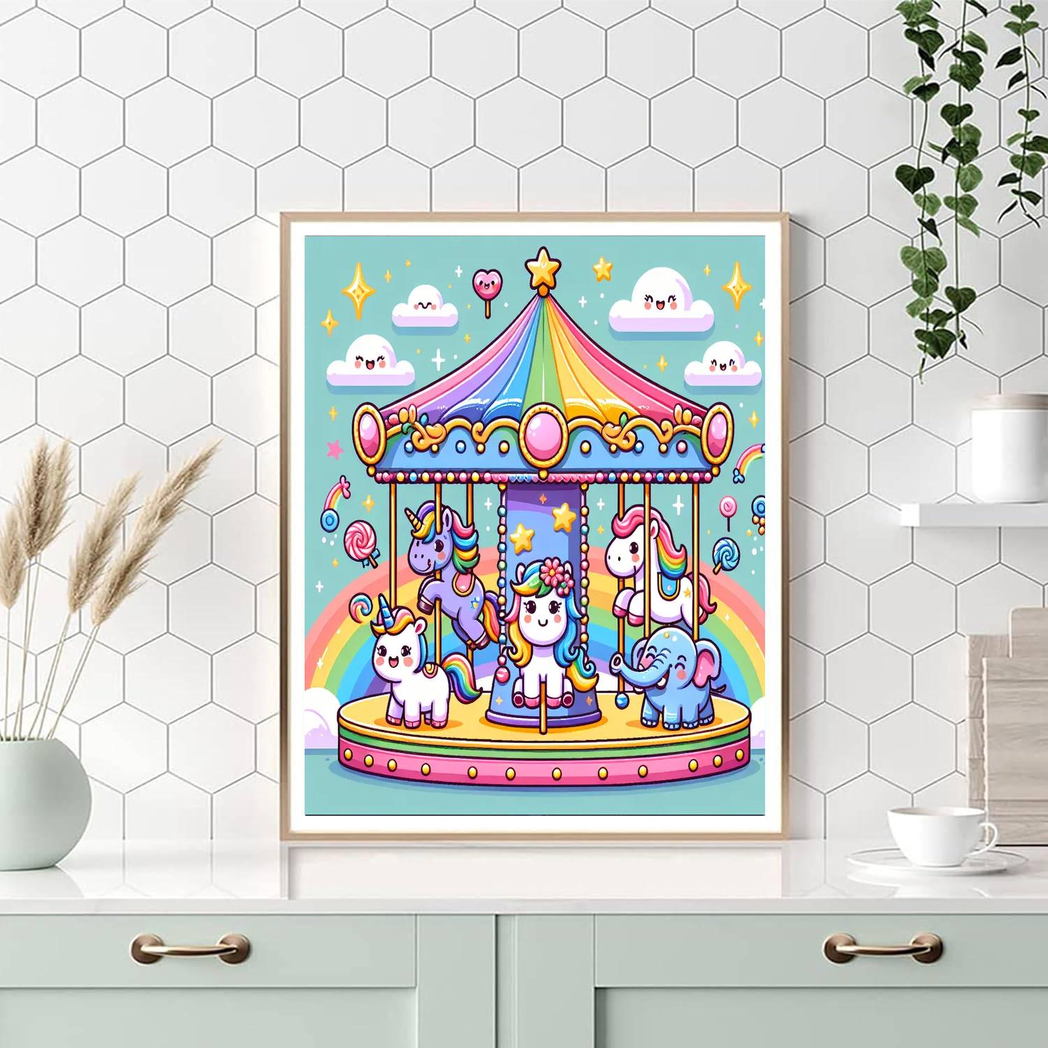 Rainbow Carousel Of Dreams Paint By Number