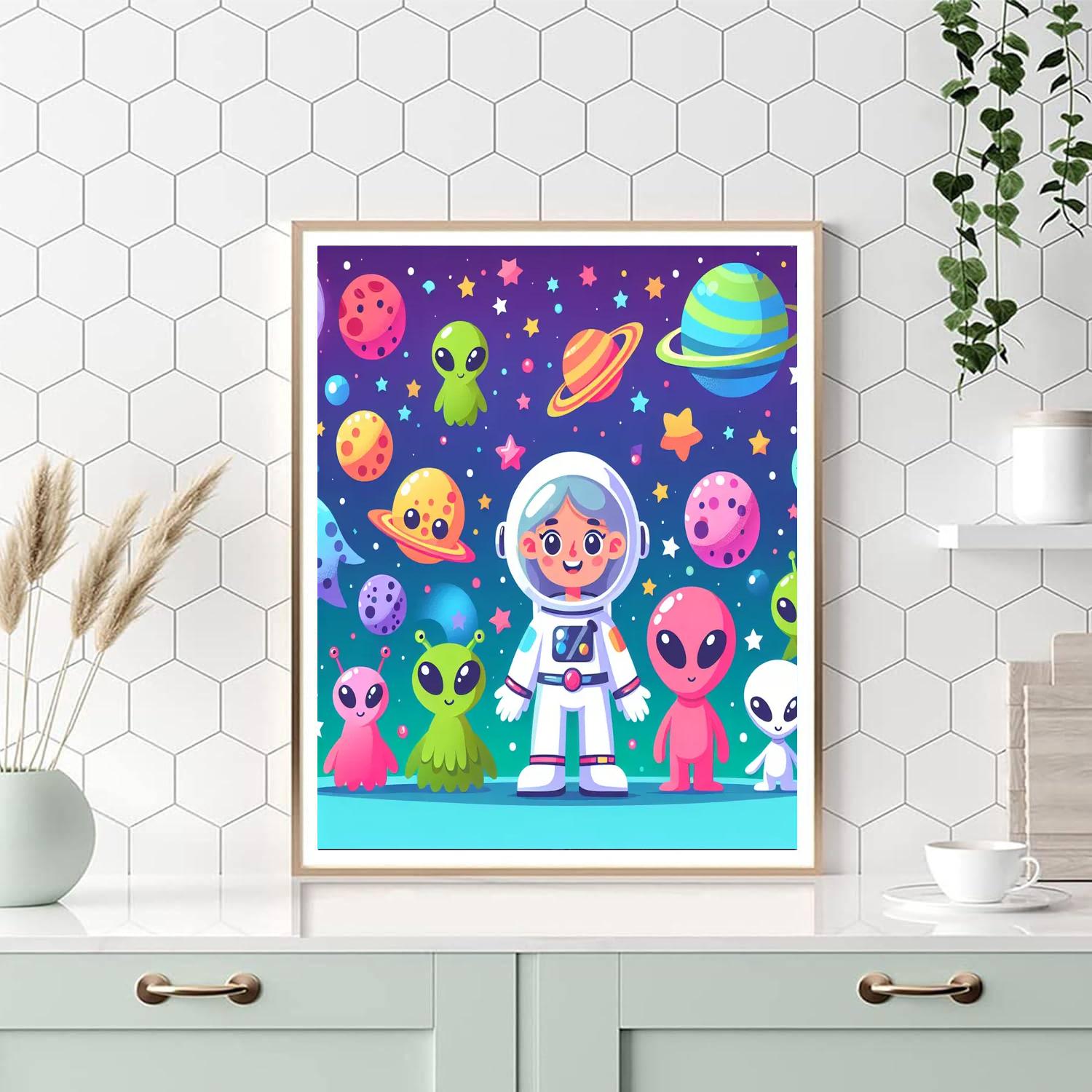 Space Explorer Crew Paint By Numbers Art