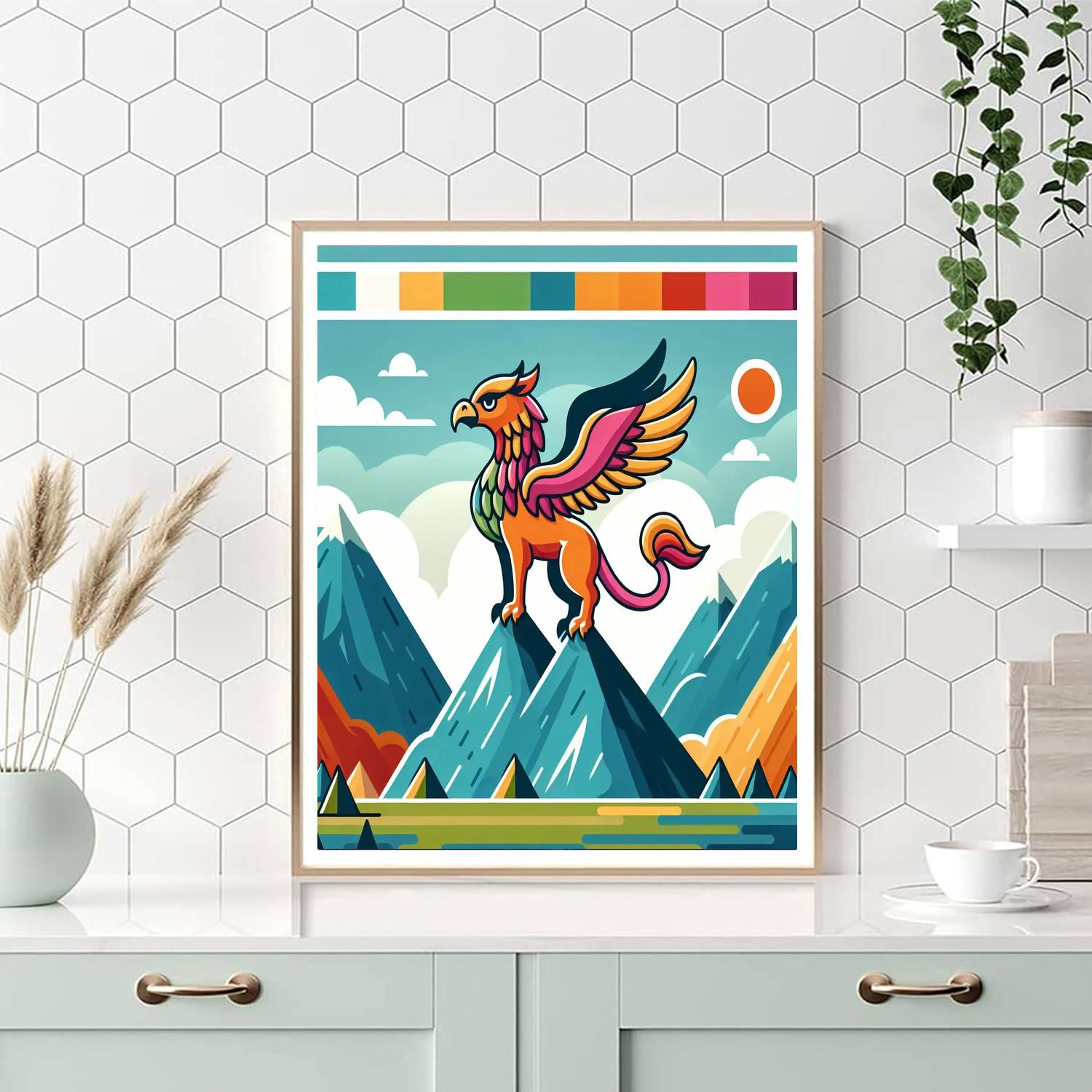 Mythical Mountain Creatures Paint By Color