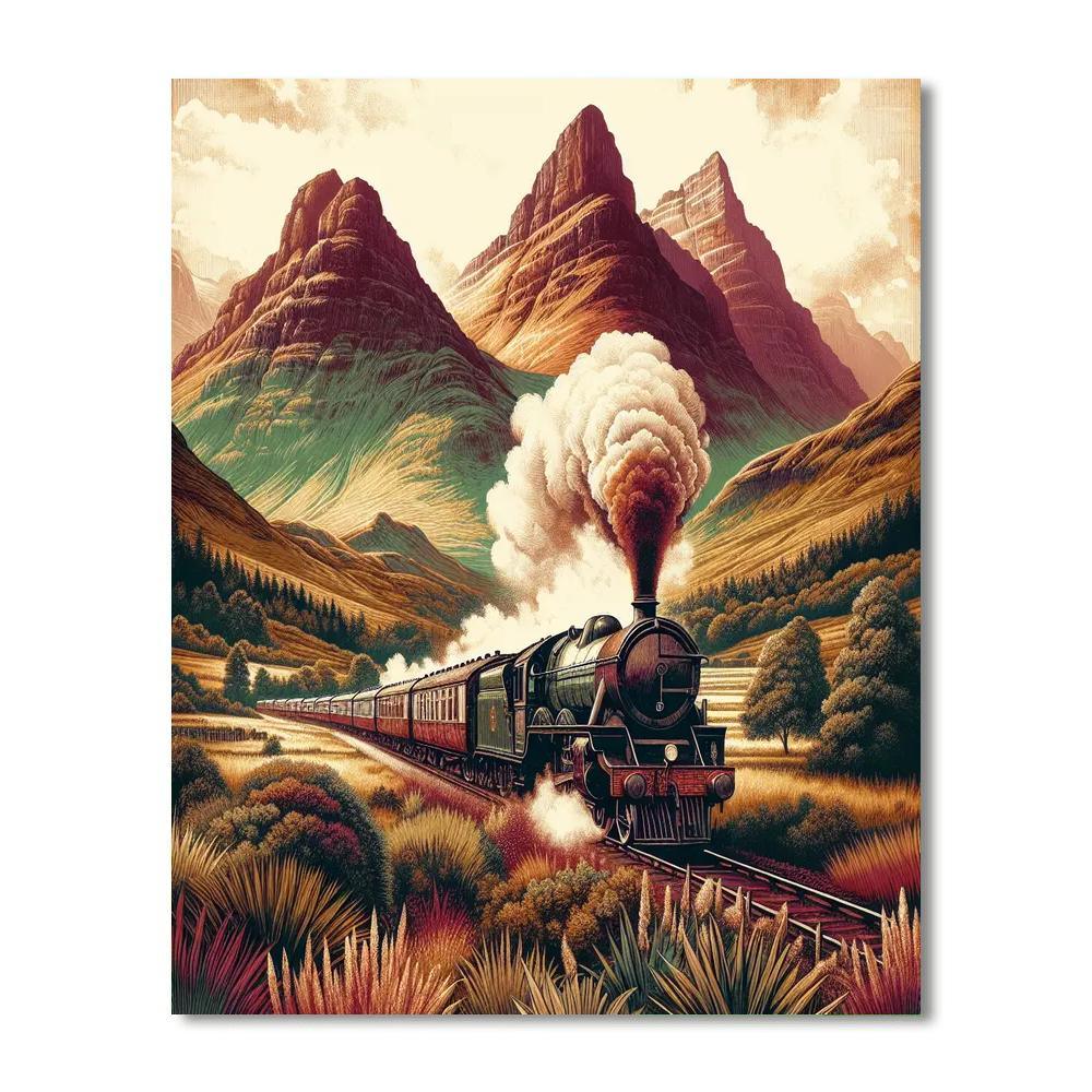 Vintage Trains Paint By Number