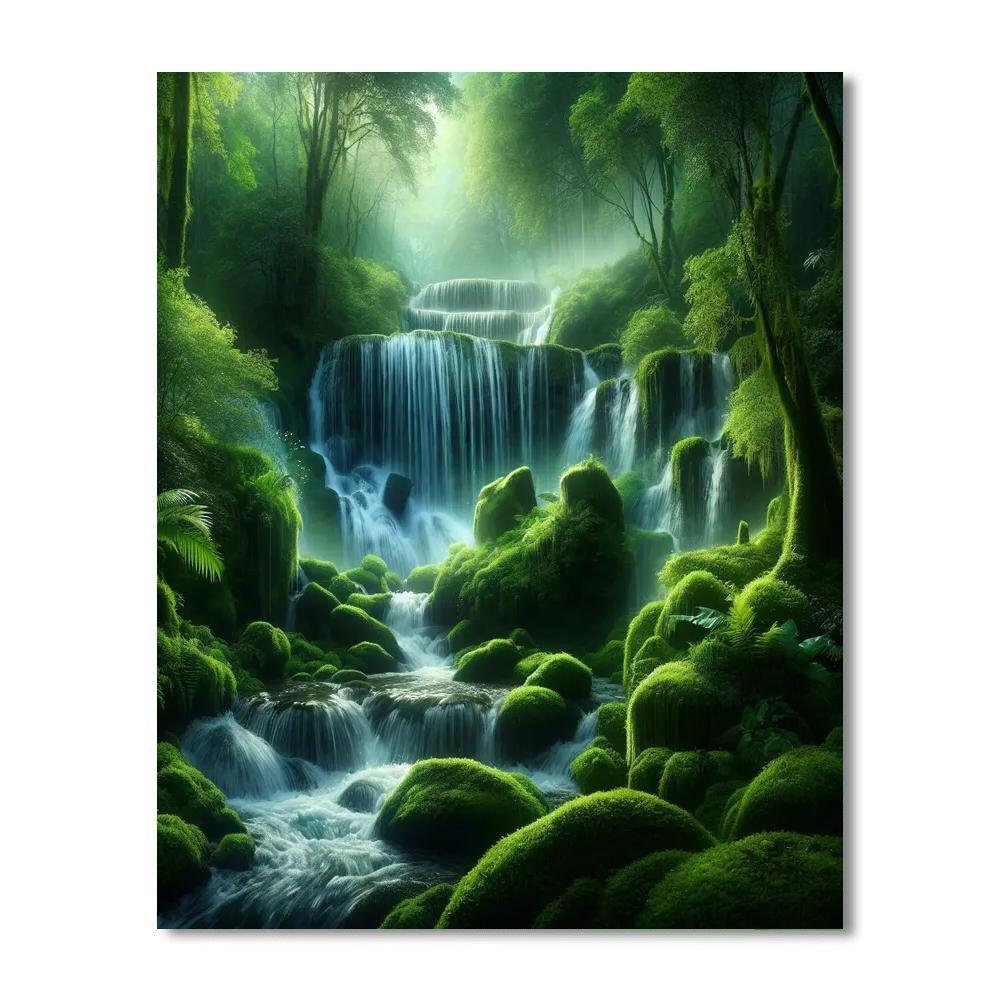 Serene Zen Waterfall Paint By Numbers Kits