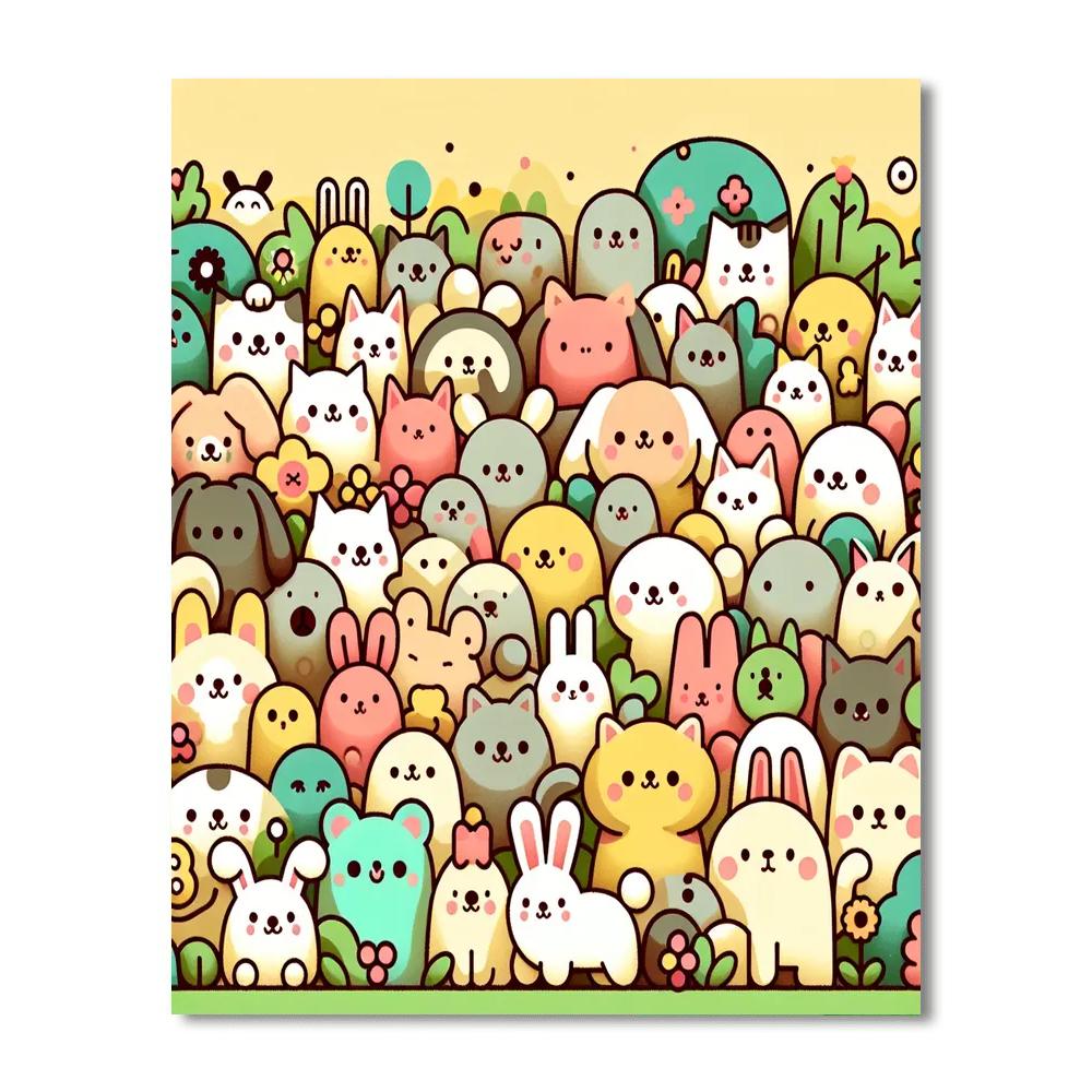 Cuddly Pets Wonderland Numbered Painting Kits