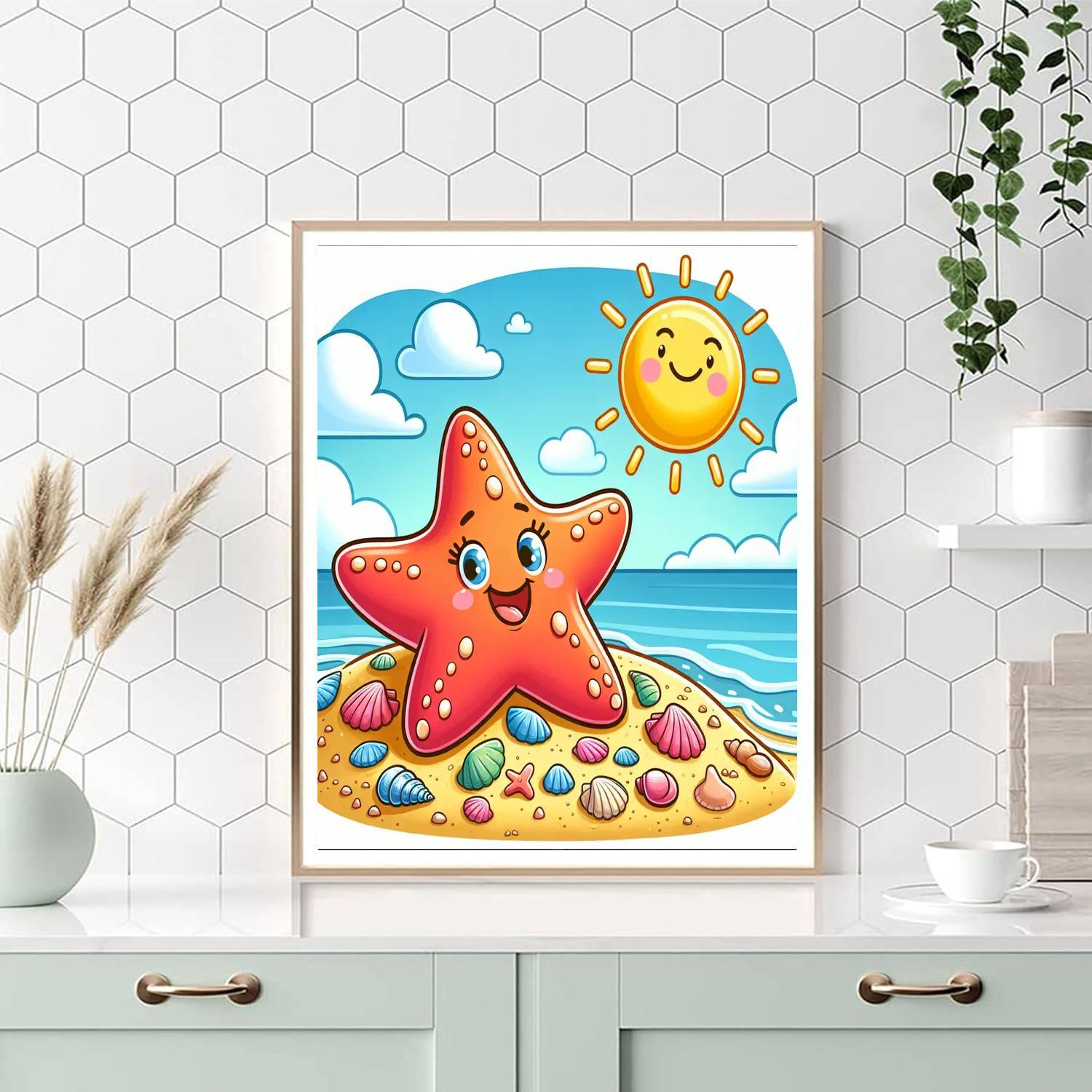 Whimsical Starfish Paint By Numbers Art
