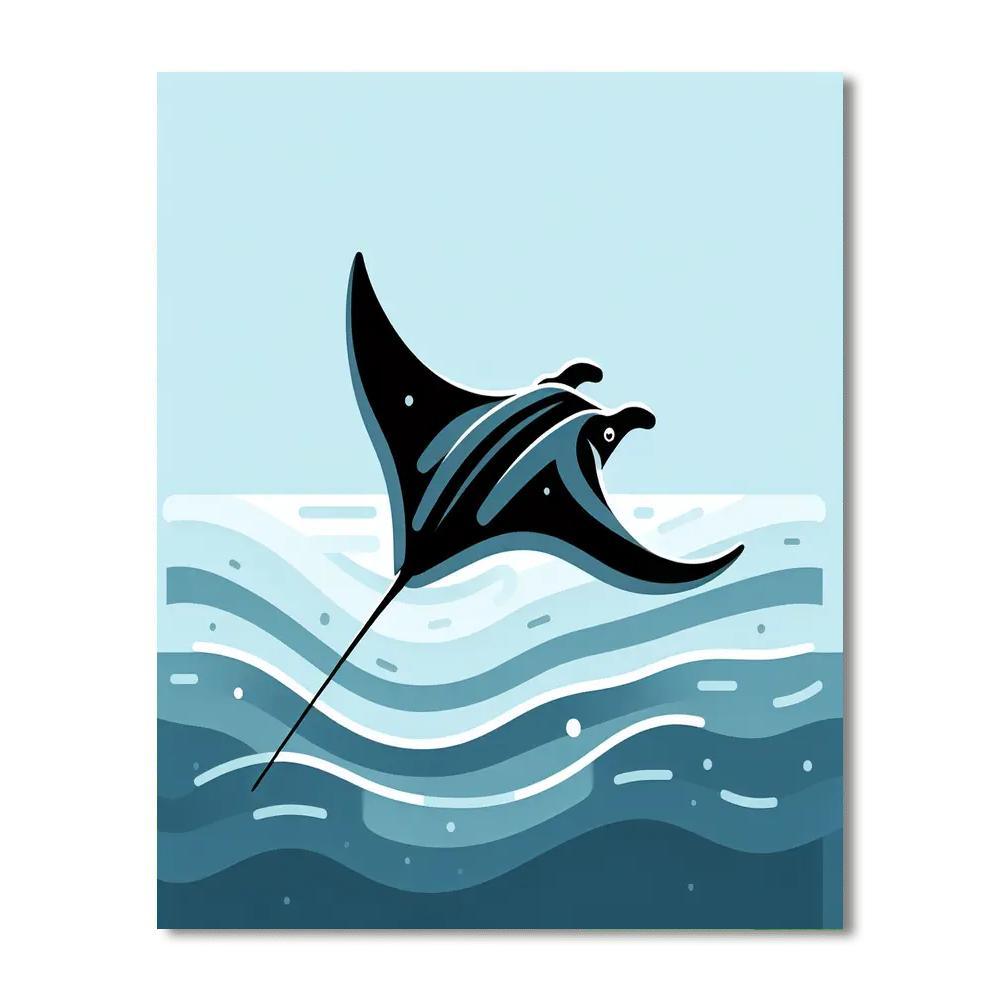 Mysterious Manta Ray Number Painting