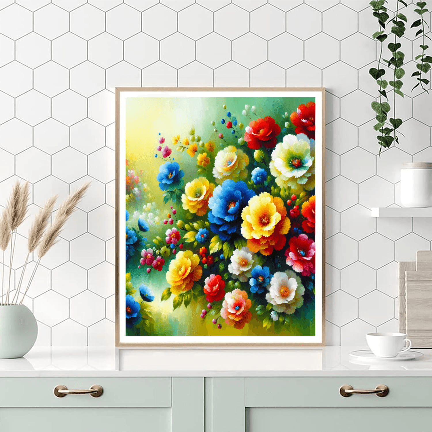 Radiant Floral Garden Painting Number Kit