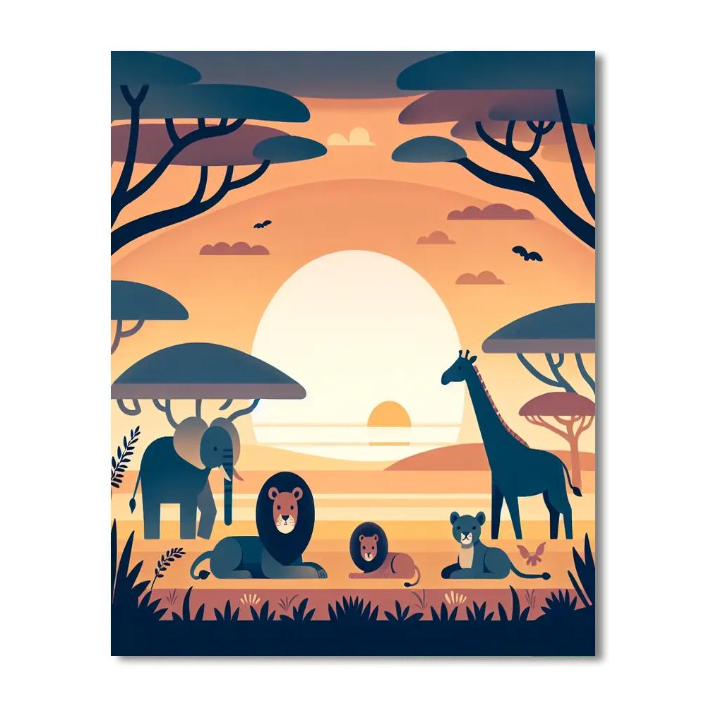 Sunset Serenade On The Savannah Paint By Color