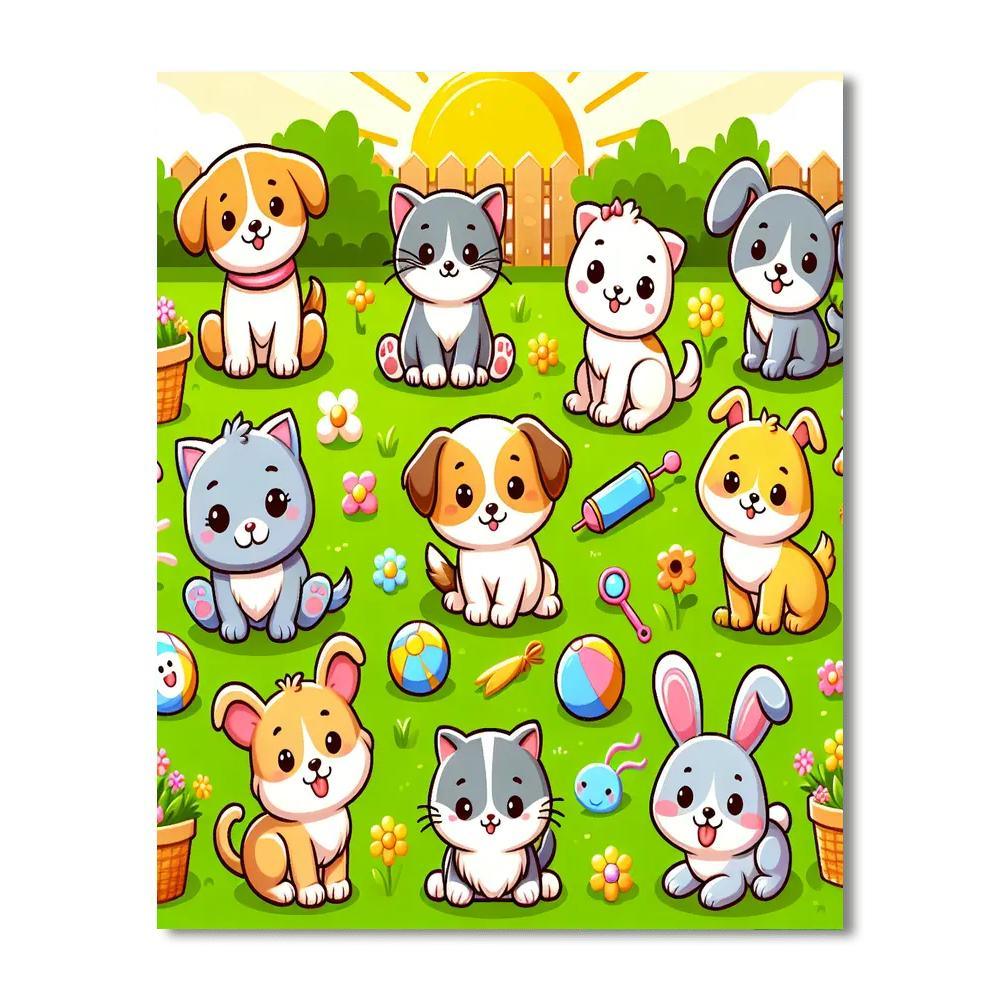 Caring Cuddly Pets Paint By Number