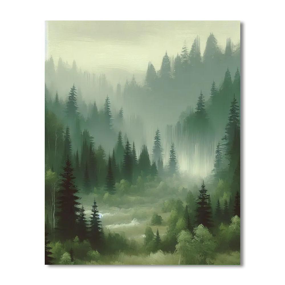 Misty Forest Painting By Numbers Kit