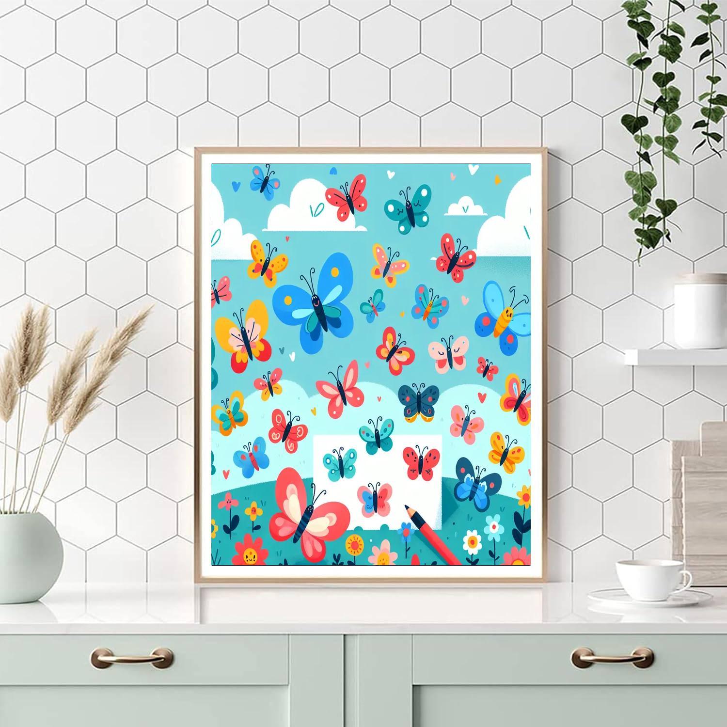 Breezy Butterfly Whirl Number Painting