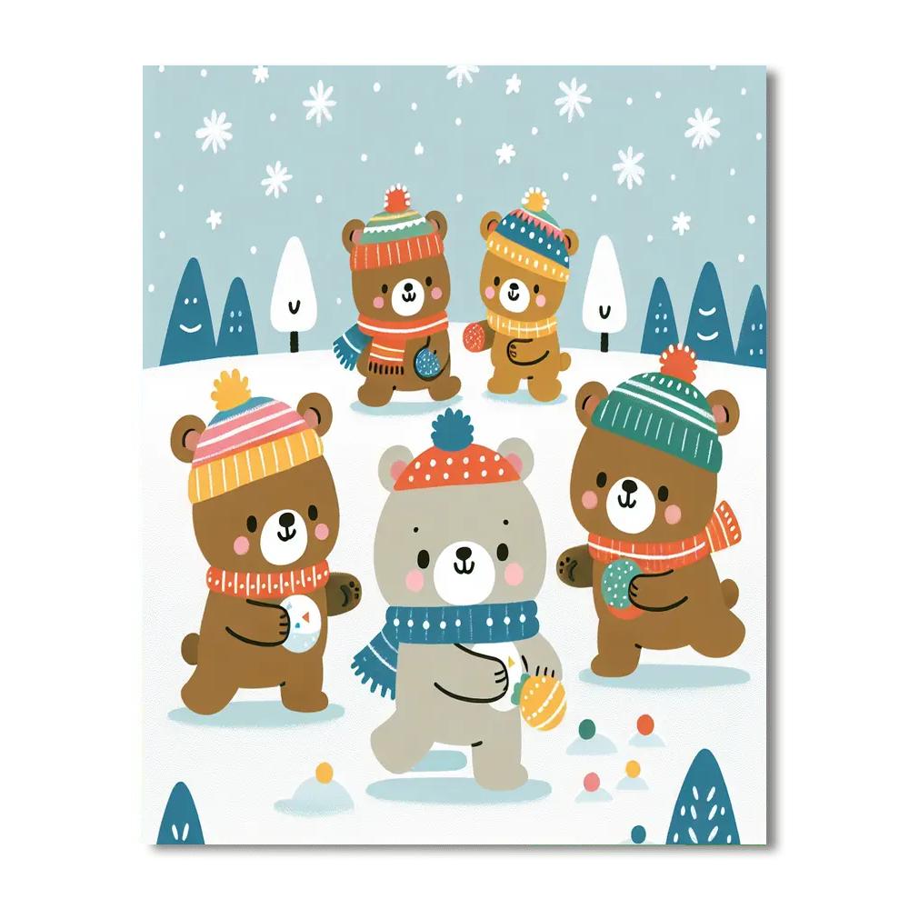Winter Wonderland Bears Paint By Numbers