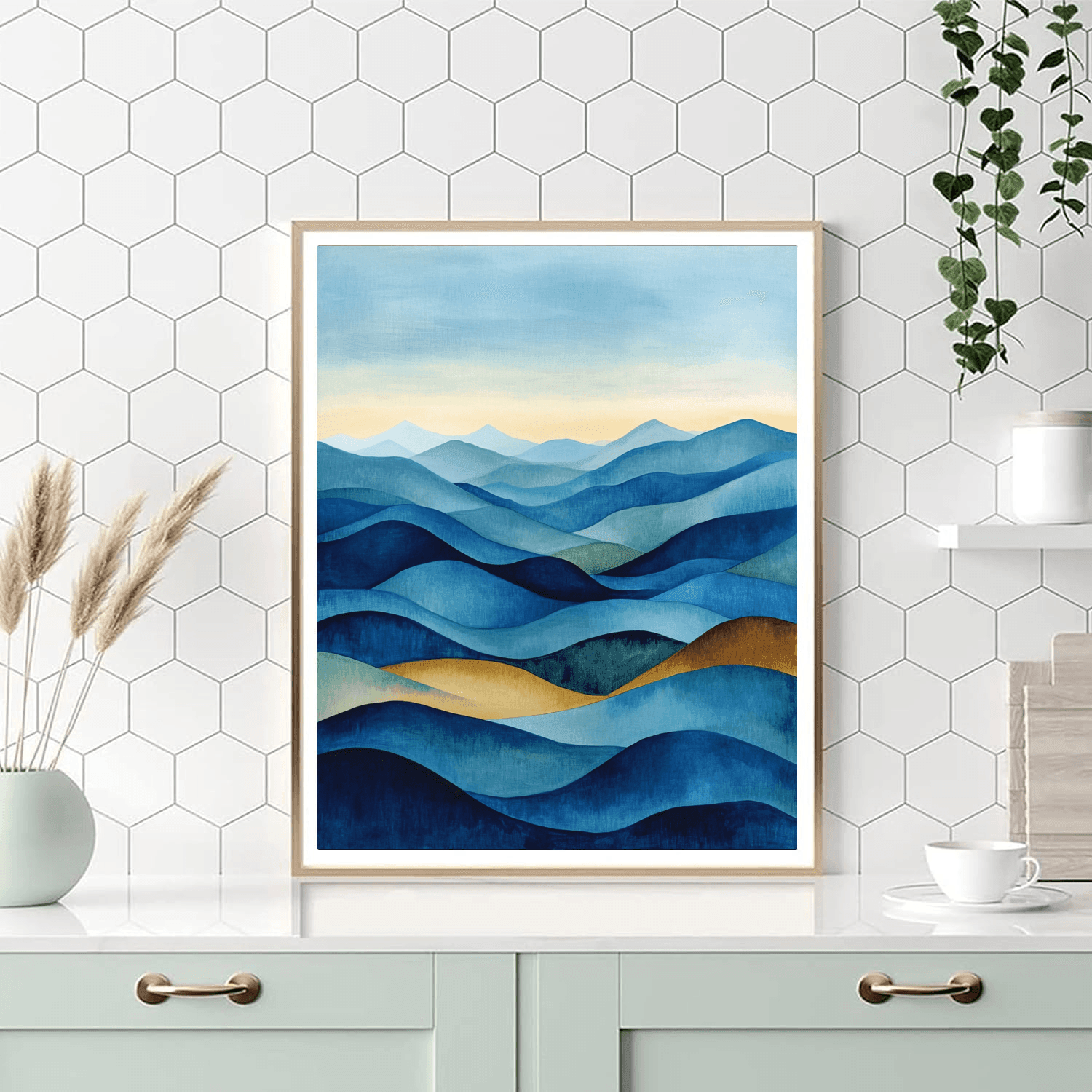 Helen Frankenthaler Inspired Minimalist Mountain Horizon  Paint By Number
