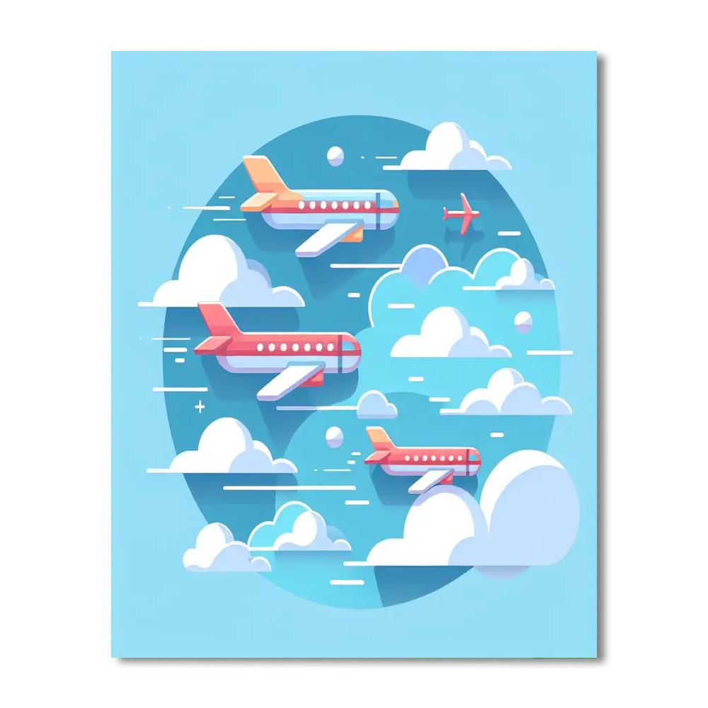 Little Aviators' Sky Journey Numbered Painting Kits