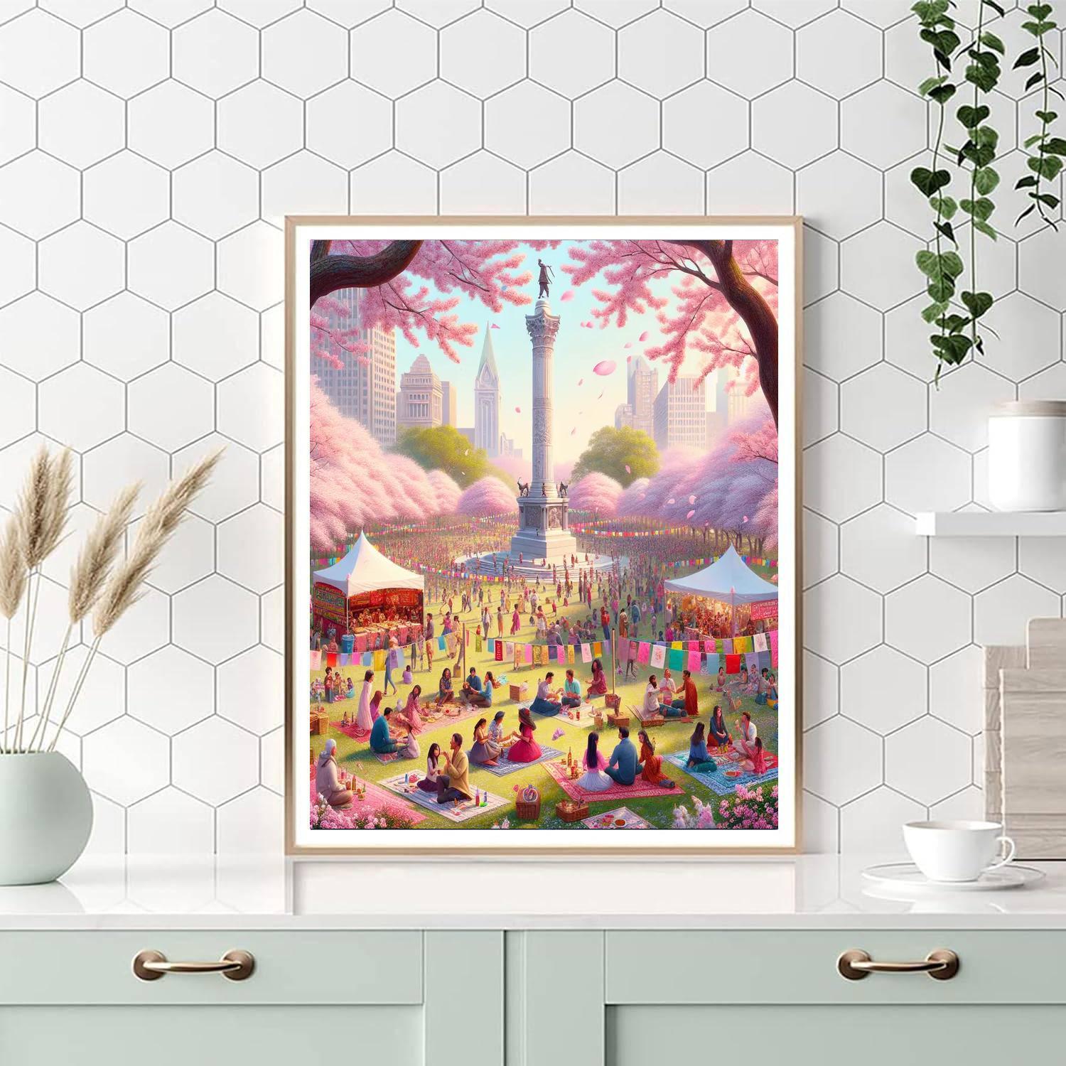 The National Cherry Blossom Festival - Washington D.c. Number Painting