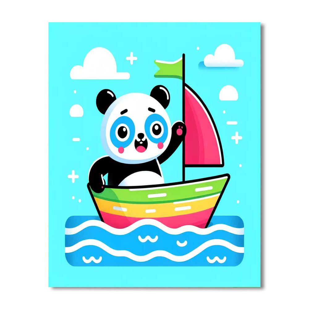 Sailing Panda Adventure Numbered Painting Kits